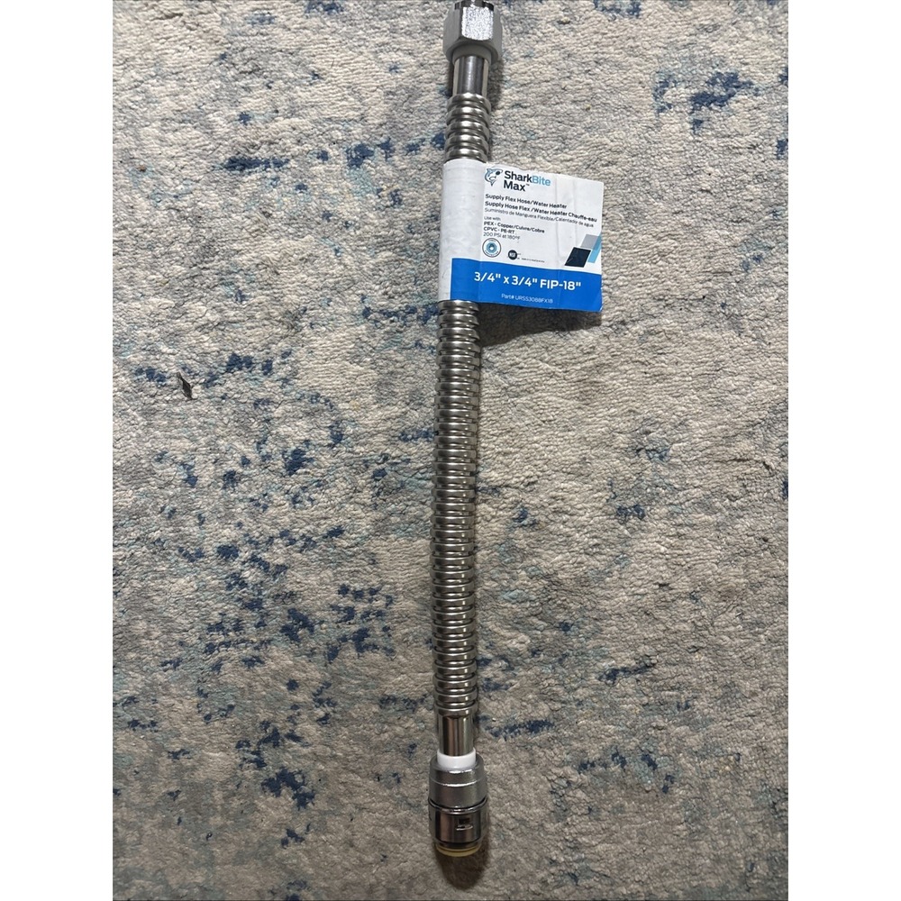 SharkBite Max 3/4" Push-to-Connect 3/4" FIP 18" Stainless Steel Water Heater New